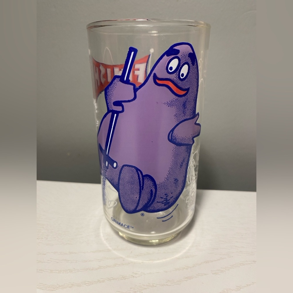 Vintage McDonald’s Action Series Collectors- Grimace Glass 1977